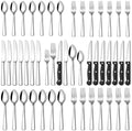 Stapava 36-Piece Silverware Set with Steak Knives, Food-Grade Stainless Steel Flatware Set for 6 Mirror Polished Cutlery Utensil Sets Include Dinner Knives Spoons and Forks Set Dishwasher Safe by StapavaSilverwareSet