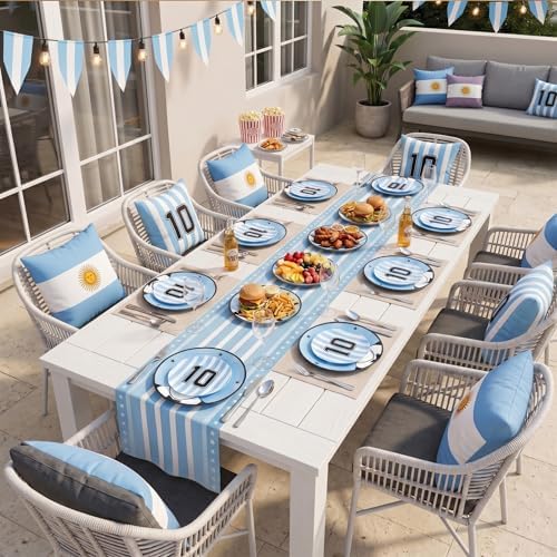 I00000 20Pcs Blue Plastic Soccer Plates, Disposable Plates for Soccer Party - Image 5