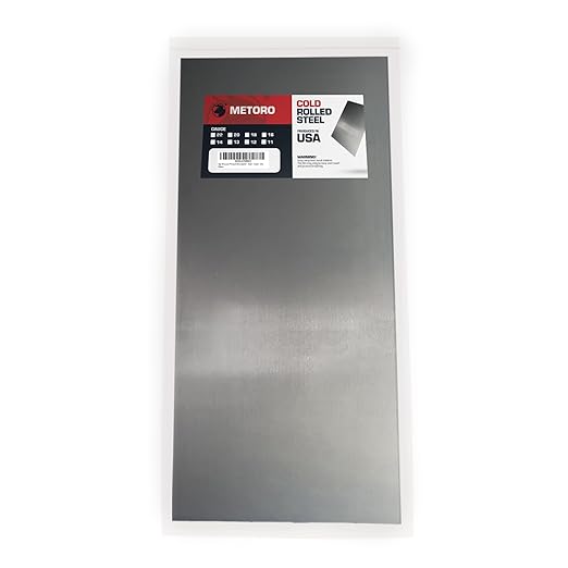 Metoro 16-Gauge Mild CRS Steel Sheet - Formable, Weldable, Magnetic, Smooth Surface - Industrial-Grade Metal Plate for DIY Projects, Fabrication, and More. (5, .060 X 24 X 12)