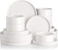 Sweejar Porcelain Dinnerware Sets for 6, 18 Pieces Ceramic Plates and Bowls Set, Classic Modern Simple Kitchen Dinner Dining Ware Set, Dishwasher and Microwave Safe Dishes Sets(Pure White)