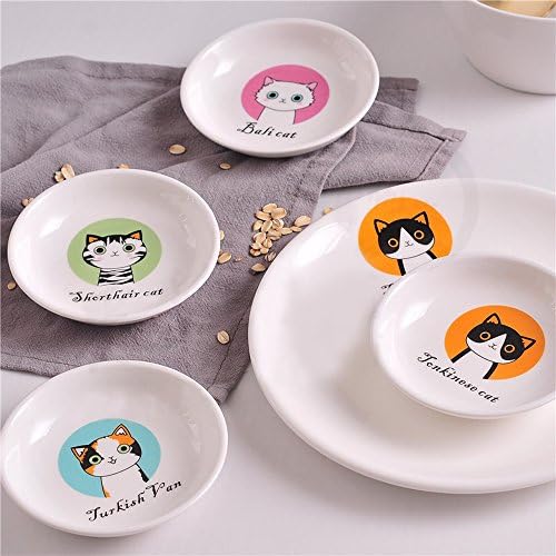 4pcs Ceramics Cat Dinner Plate Seasoning Dishes Sushi Dipping Bowl Appetizer Plate Dessert Plate,Home Decoration - Image 2