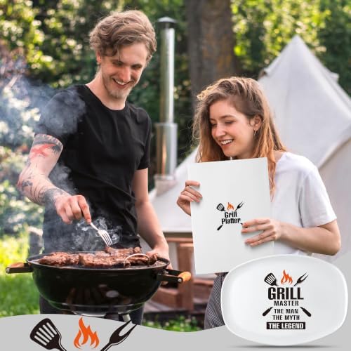 R HORSE Melamine Grill Platter Gift, BBQ White Oval Serving Tray Plate - Image 6