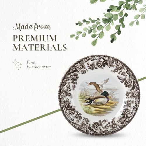 Spode Woodland Mallard Wildlife 8" Salad Plate - Fine Earthenware, Dishwasher & Microwave Safe, Made in England - Seasonal Dinnerware for Holiday, Rustic, & Countryside Table Settings - Image 4
