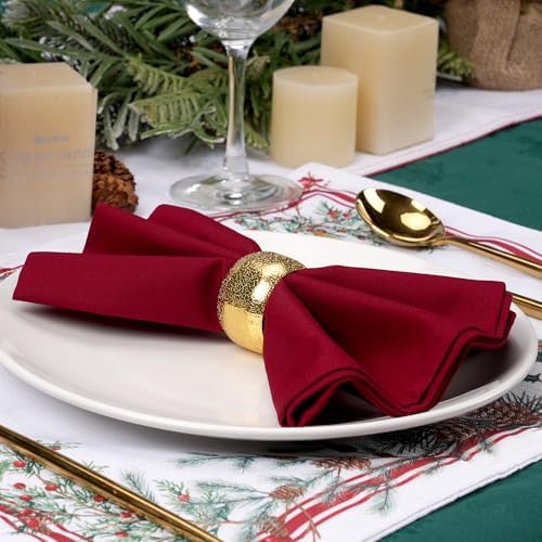 Red Cloth Napkins Set of 8,Washable,Absorbent(Burgundy) - Image 6
