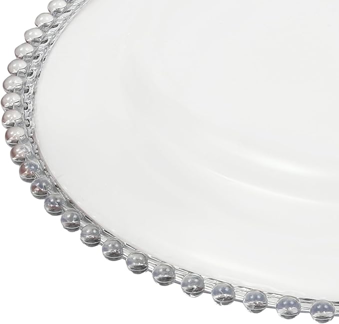 50 Pcs Charger Plates Set, Round Charger Plates, Reusable Serving Plates Embossed Rim Plastic Chargers Plate Decorative Round Plate Chargers for Dinner Plate Table Wedding Shower Decoration