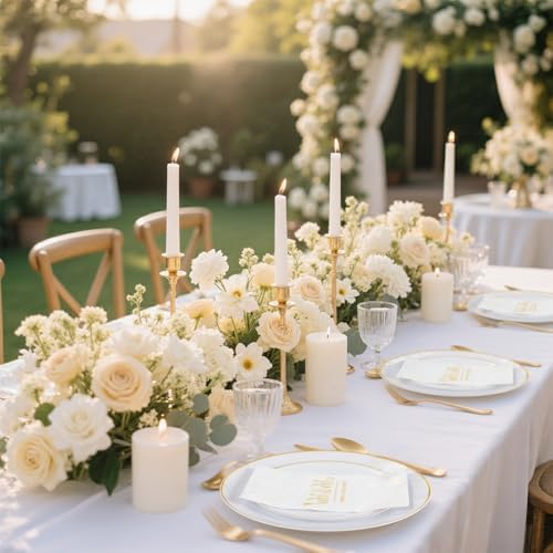 I00000 175 Pcs Gold Wedding Plastic Plates and Disposable Napkins Set - Image 3