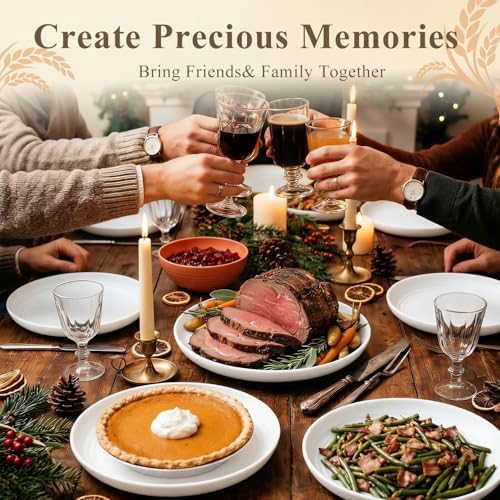 Wheat Straw Plates 11 Inch, Unbreakable & Reusable Plastic Plates Set of 8, Large Dinner Plates for Main Course, Microwavable Plates for Full Dinner, Holiday Feasts - White - Image 6