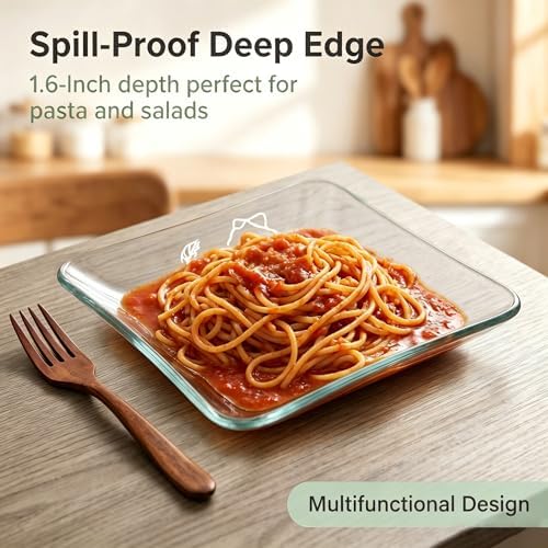 Tempered Glass Plates Set of 4, 8 Inch Appetizer Dessert Plates - Image 5