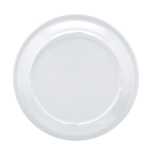 Amazon Basics Melamine (Plastic) Plate, 6 Piece Set, 9 in, White