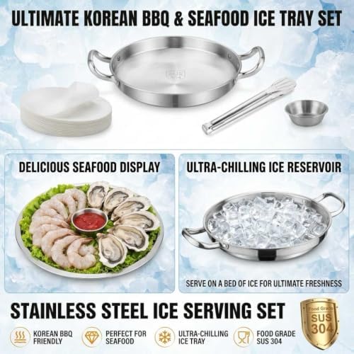 Shrimp Cocktail Serving Dish with Ice Tray, 2-Set 12 Inch Platter - Image 3