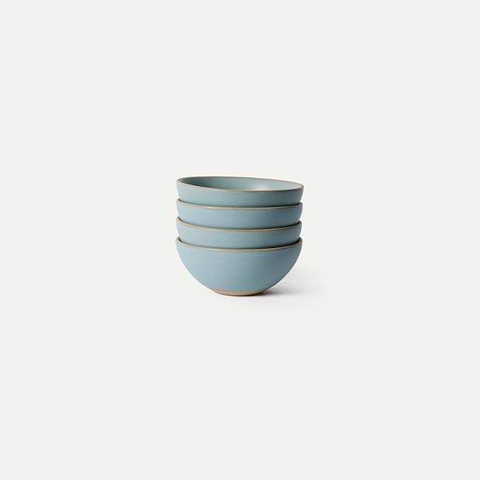 MORA Small Bowls Set of 4, 16oz Ceramic Pottery Dessert Bowls - Microwave, Oven and Dishwasher Safe - Iris