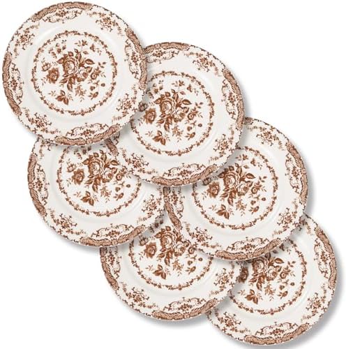 Dessert Plates Set of 6,6 Inch Mini Ceramic Plates by HomeElves