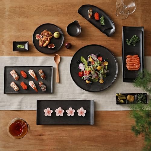 Ceramic Appetizer Plates, 8 Inch Dessert Plates/Salad Plate, Small Dinner Plates for Snacks, Side Dishes, Round Serving Plates (4, Dark Brown) - Image 4