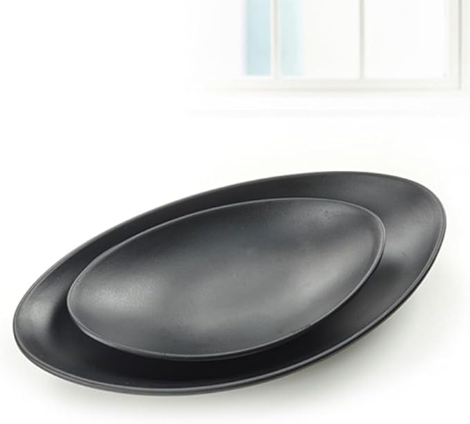 2Pcs Black Melamine Decorative Food Plates for Sushi and Dessert Wear-resistant Japanese-style Serving Trays for Parties Restaurants and Family Gatherings