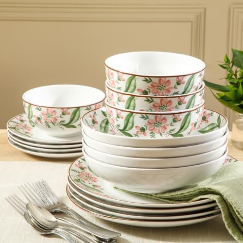 Martha Stewart Plates and Bowls Set, 16 Piece Dinnerware Set for 4, Blue - Image 7