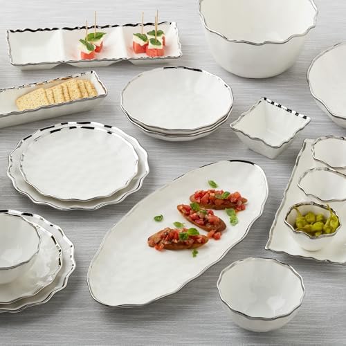 Regency Silver 16-Piece Porcelain Dinnerware Set – Elegant Silver-Trimmed Plates, Bowls & Mugs – Service for 4 – Durable, Dishwasher-Safe Tableware for Everyday Dining & Special Occasions - Image 7