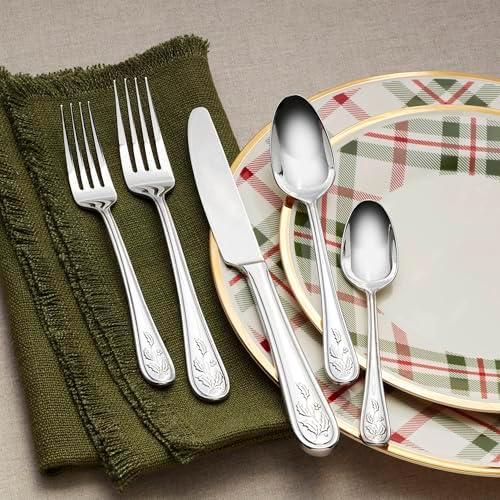 Lenox Christmas 65-Piece 18/10 Silverware Set for 12, Flatware - Image 4