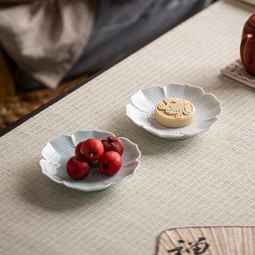 Gaolinci Zen Ceramic Lotus Shaped Appetizer and Dessert Plates (Set of 4) - Image 2
