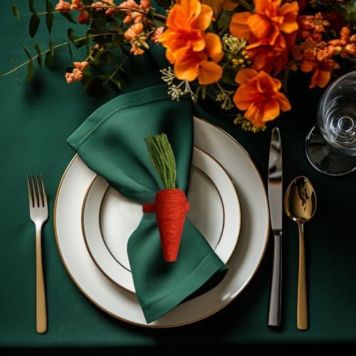 COTTON CRAFT Easter Napkin Rings - Set of 8 Carrot-Shaped Napkin Rings - Image 2