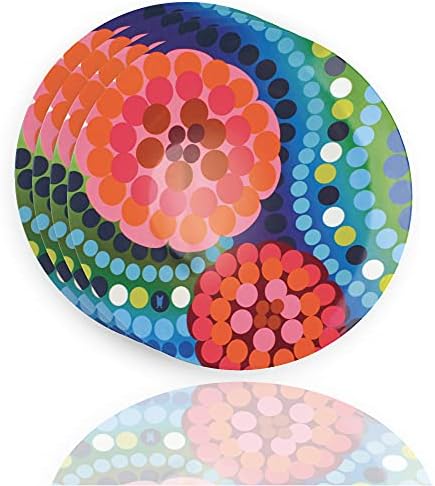 French Bull Plates - 4 Piece Set - 11 inch Melamine Dinner Plate Set - Melamine Dinnerware for Indoor and Outdoor - Bindi by FrenchBull