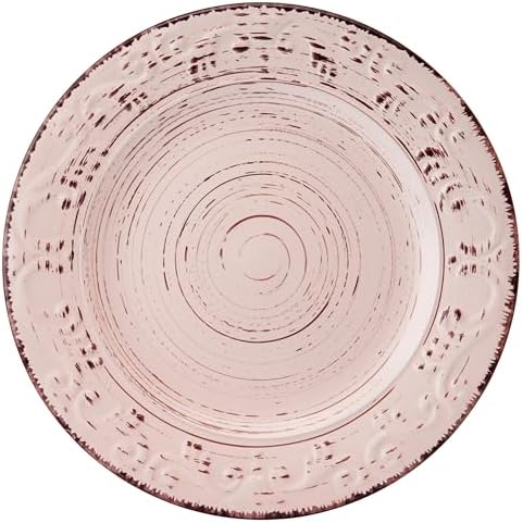 Pfaltzgraff Pink Trellis 12-Piece Dinnerware Set, Stoneware Plates and Bowls Sets for 4, Dishwasher and Microwave Safe, Rustic Garden-Inspired Design - Image 6