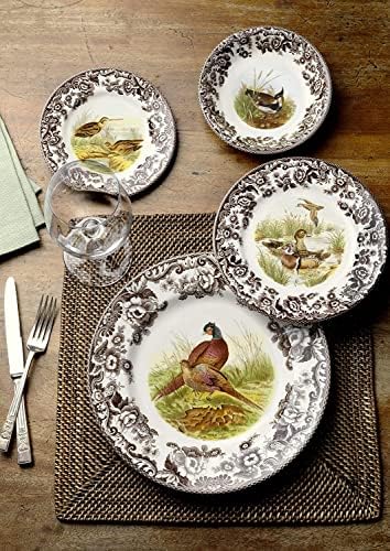 Spode Woodland Canapé Plate Set – 4 Piece 6.5 Inch Fine Porcelain Plates Featuring Red Grouse, Pheasant, Quail & Wood Duck Motifs – Microwave, Dishwasher & Warm Oven Safe, Made in England - Image 5