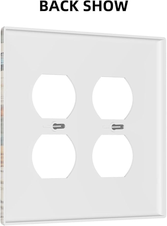 Light Switch Cover Vintage Colorful Floral Butterfly Flowers 2 Gang Decorative SwitchPlates Double Duplex Wall Plates Switch Plates and Outlet Covers for Bathroom Bedroom Decor