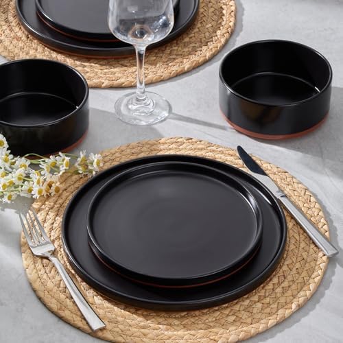 LIANYU Plates and Bowls Sets, 18 Pieces Stoneware Dinnerware Set for 6 - Image 6