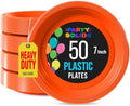 Exquisite Party Solids Sturdy Orange Plastic Plates 7" Cake Plates 50 Pcs by Exquisite