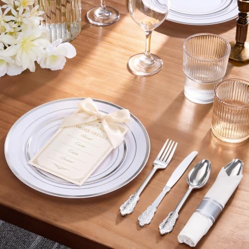 Goodluck 400PCS Silver Fancy Wrapped Silverware Set Disposable - Image 5