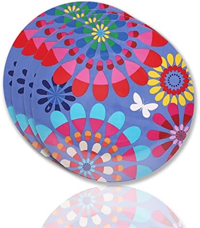 French Bull Plates - 4 Piece Set - 9 inch Melamine Salad Plates Set of 4 - Melamine Dinnerware for Indoor and Outdoor - Festival by FrenchBull