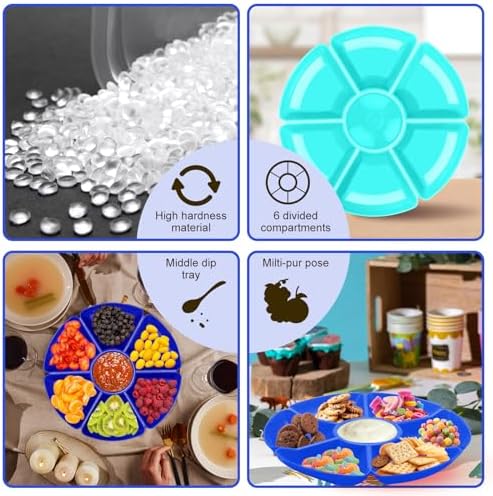 3 Round Plastic Serving Trays 11 Inch 7 Comp - Image 3