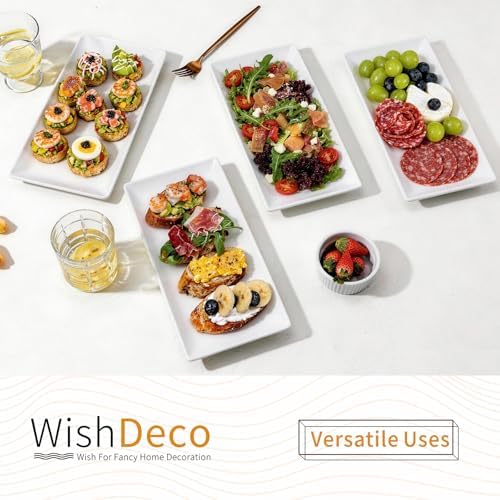 WishDeco Ceramic Serving Platters Set of 4, Rectangle Serving Trays 12 Inch - Image 5