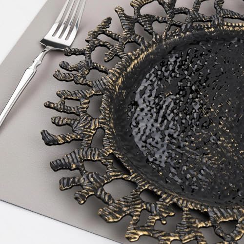 MAONAME Black Charger Plates Set of 12, Plastic Charger for Dinner Plates - Image 4