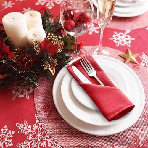 Hiasan Cloth Napkins Set of 6, 18 x 18 Inch, Red - Image 3