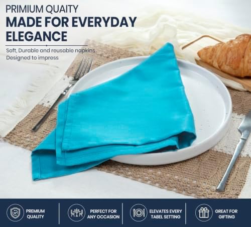 Ruvanti Cloth Napkins Set of 24, Cotton Enrich 18”x18” - Multi Color - Image 3