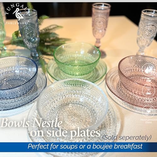 Multi Colored Glass Bowl Set of 4 Hobnail Bowls 20 oz - Image 5
