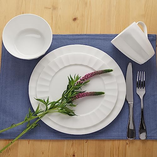 Everyday White by Fitz and Floyd Nevaeh Fluted 16 Piece Dinnerware Set, Service for 4 - Image 5