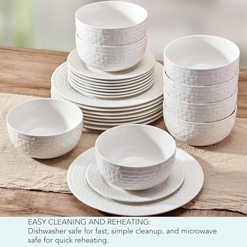 Pfaltzgraff Sonya White 24 Piece Plate Bowl Dinnerware Set, Service for 8 - Image 5