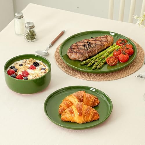 24 Piece Dinnerware Set, Dish Set for 8, Forest Glaze Green - Image 5