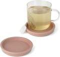 Carrotez Thick Silicone Coasters for Drinks, Round Bulky Cup Coasters for Coffee Table, Desk, Set of 2 - Pink Beige