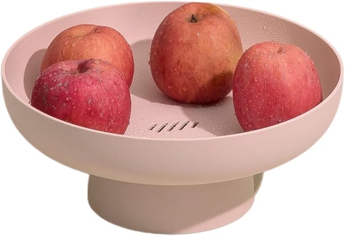 Fruit bowl Fruit Basket for Kitchen Countertop Storage Baskets Stand Organization, Decor Centerpiece for Kitchen Counter or Dining Room Tables (Pink)