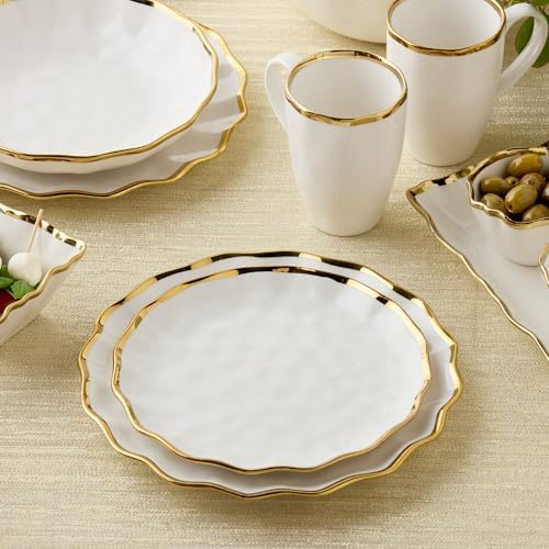 Regency Gold 9-Inch Porcelain Salad Plates – Set of 4 Luxurious Gold-Edged Plates – Stylish, Durable Tableware for Serving Fresh Salads, Appetizers & Desserts - Image 4