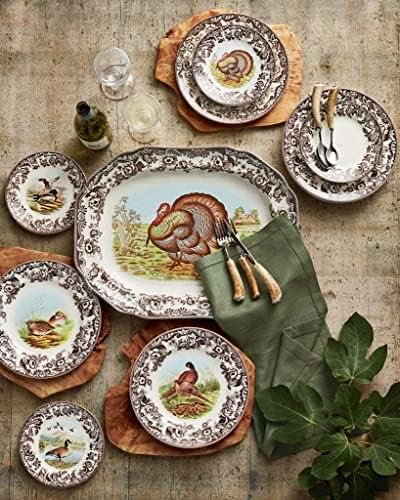 Spode Woodland Canapé Plate Set – 4 Piece 6.5 Inch Fine Porcelain Plates Featuring Red Grouse, Pheasant, Quail & Wood Duck Motifs – Microwave, Dishwasher & Warm Oven Safe, Made in England - Image 7