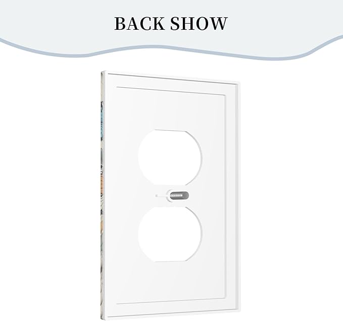 Outlet Covers Vintage Colorful Floral Butterfly Flowers 1 Gang Duplex Light Switch Cover Plate Decorative Wall Plates Electrical Switchplate Receptacle for Bathroom Bedroom Decor（2 Pack）