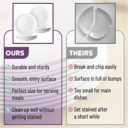 BTaT- White Dinner Plates, 10.5 inch, Set of 12, Restaurant Dishes, White Porcelain Dinner Plates - Image 6