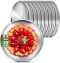 Stainless Steel Plates, 10 Pack 5.5 inch 304(18/8) Metal Food Serving Plate Set, Reusable Snack Eating Dishes Round Shatterproof Plate Silver Dinnerware for BBQ Dinner Oven Dishwasher Safe by Offiper