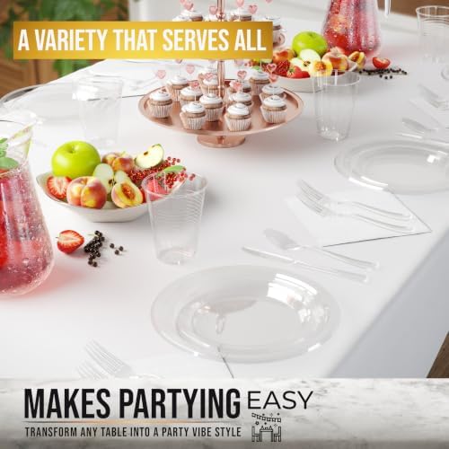 Exquisite 350 Pcs Clear Plates and Napkins Party Supplies Plate Sets - Image 4