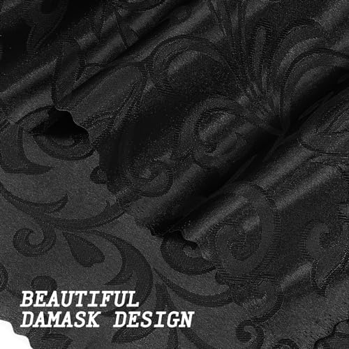 12 Pack Black Damask Satin Napkins 17 x 17 Inch - Image 7
