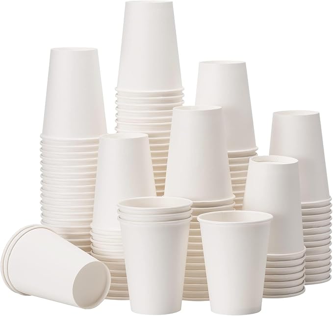 RACETOP Paper Coffee Cups 12 oz 300 pack, Paper Cups Disposable, Hot Coffee Cups, Ideal for Coffee, Hot Drinks